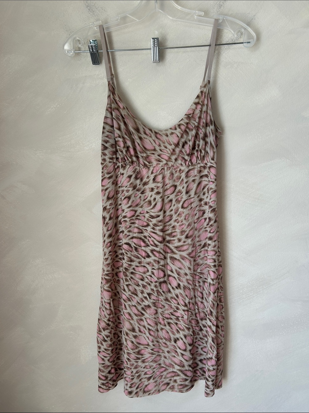 Commando babydoll Slip leopard animal print grey pink- Small made in USA